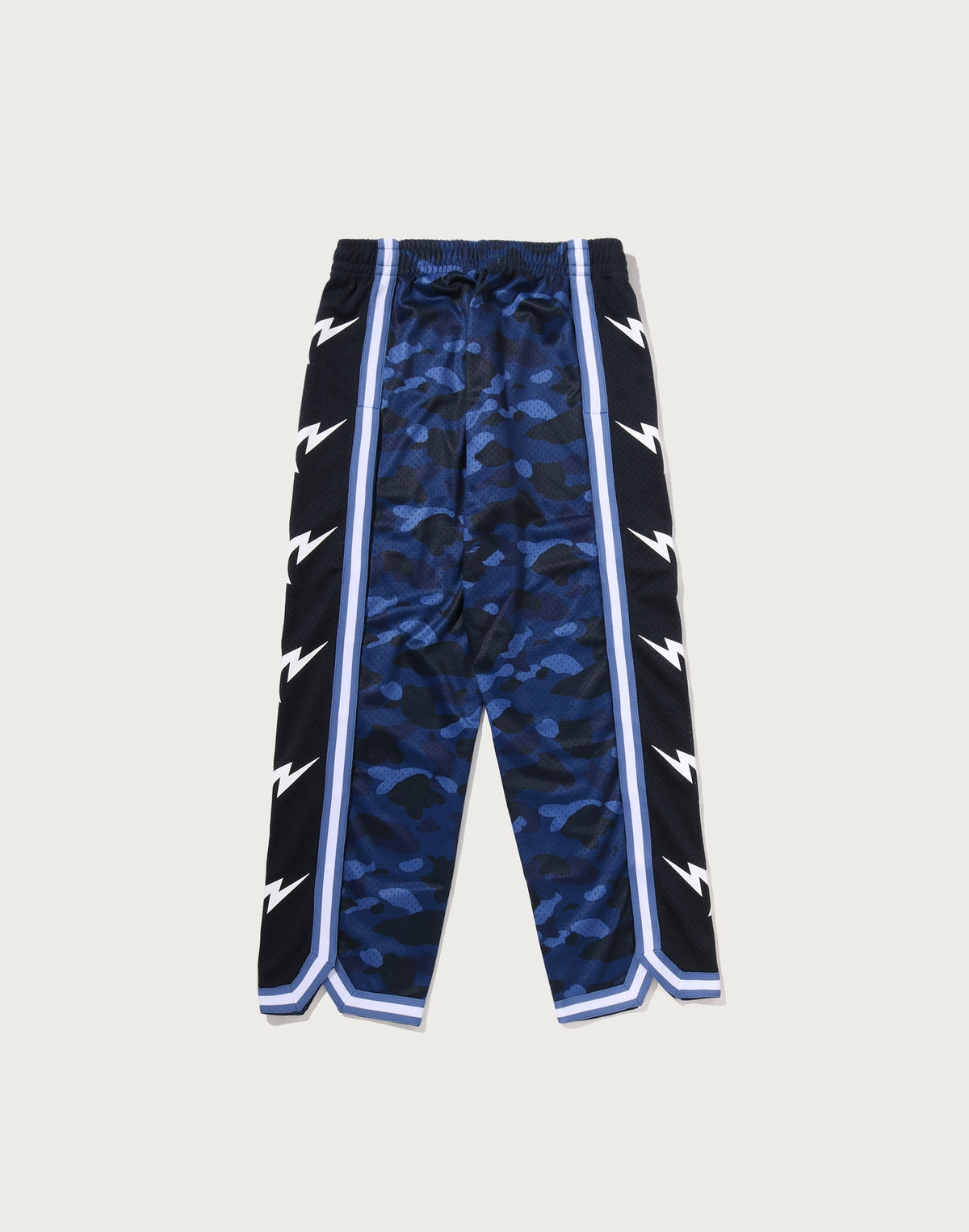 COLOR CAMO MESH HIGH SPLIT SNAP BUTTON RELAXED FIT PANTS MENS