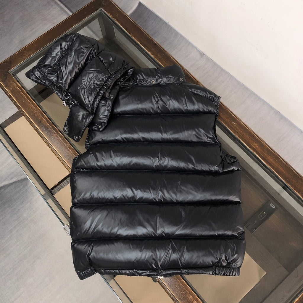 Moncler Black Maya Hooded Quilted Down Vest
