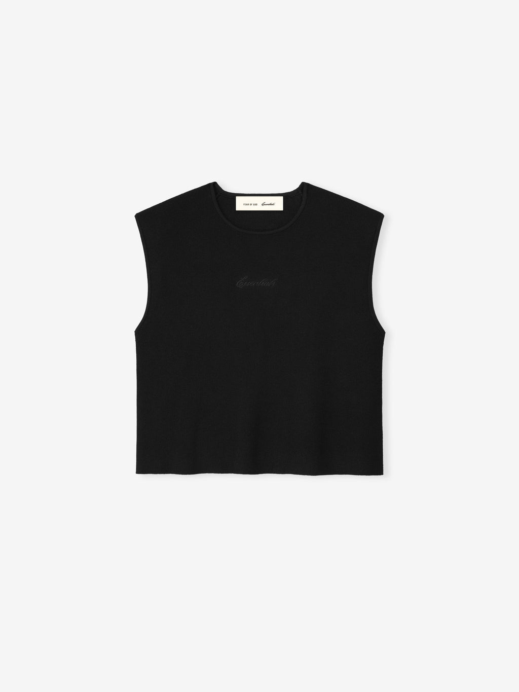 Womens Signature Rib Knit Cropped Top