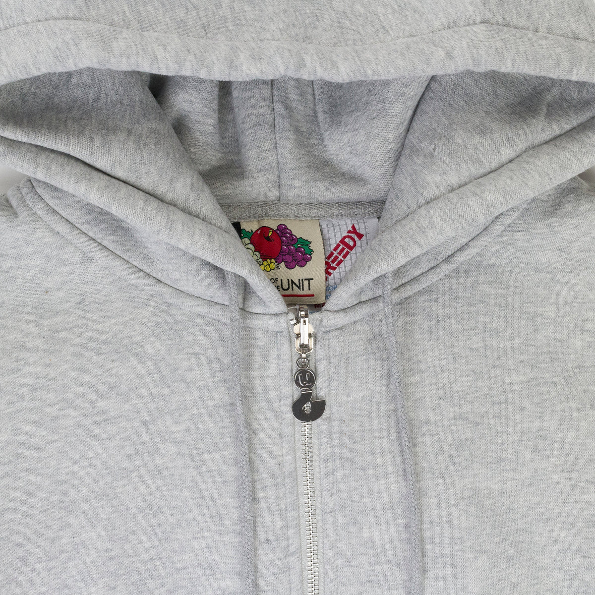 MULTI TAG ZIP GREY HOODIE
