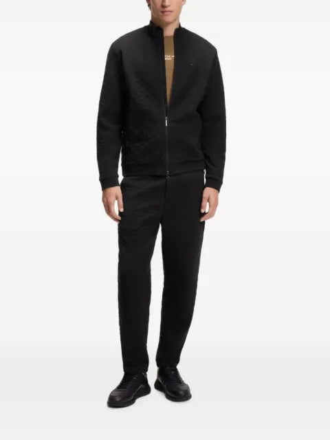 BOSS x Porsche zip-up sweatshirt with pasha-check jacquard