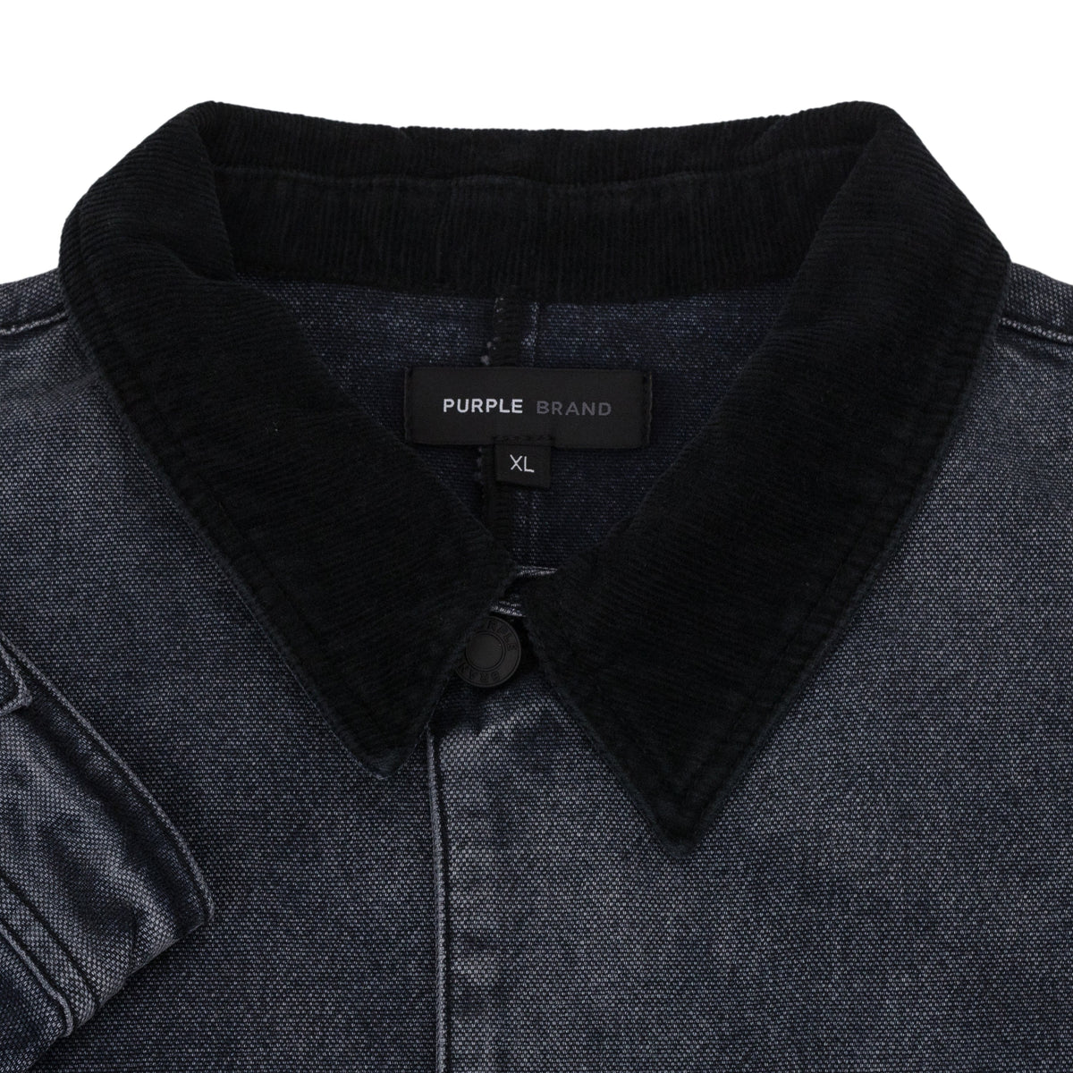 Dark Indigo Corduroy Detail Workwear Canvas Jacket