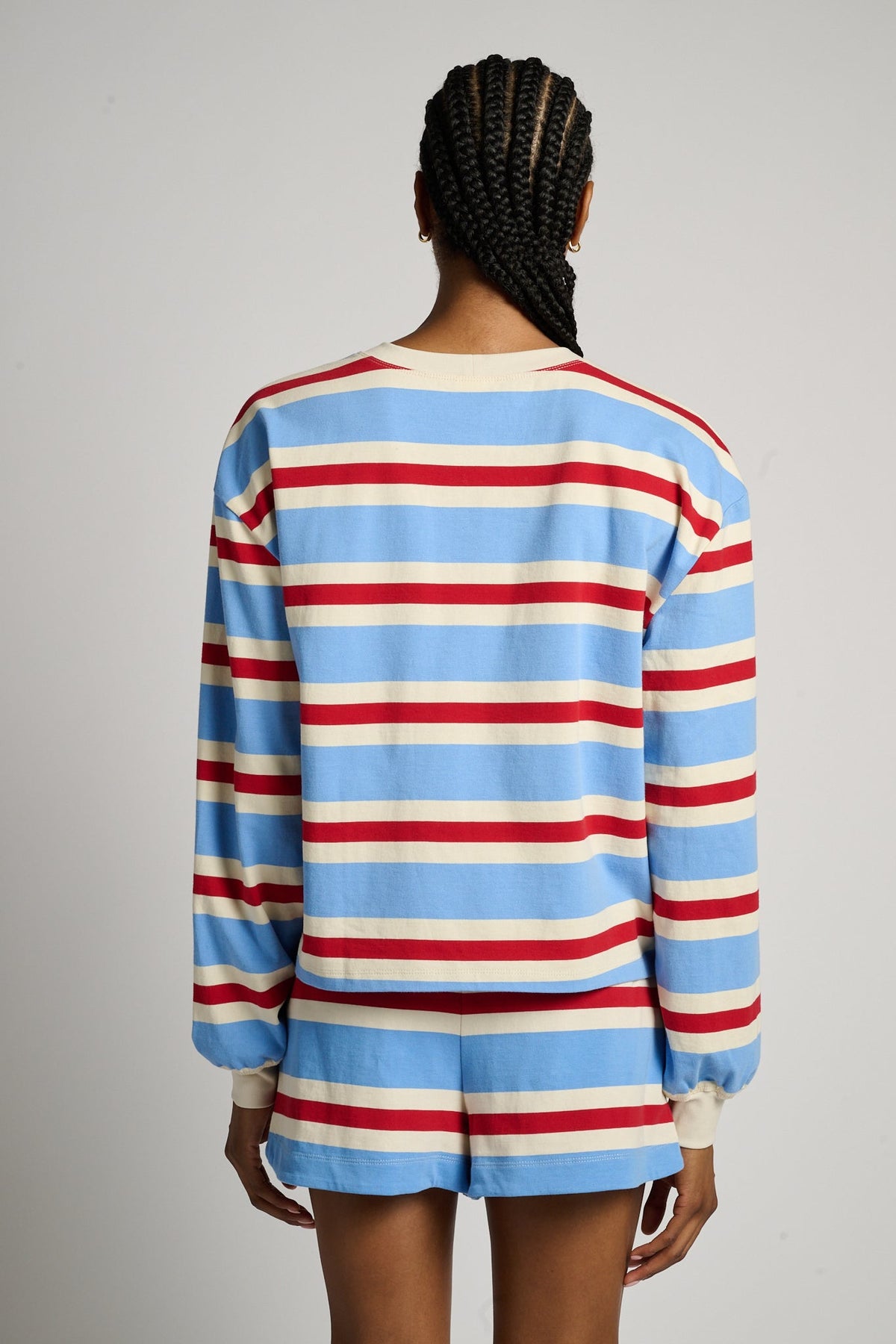 Striped Cotton Jersey Short Long Sleeve