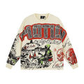 MIXED EMOTION Cream Graffiti Graphic Long-Sleeve T-Shirt
