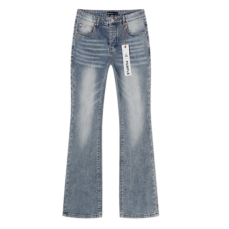 Purple Brand Light Blue Washed Flare Jeans