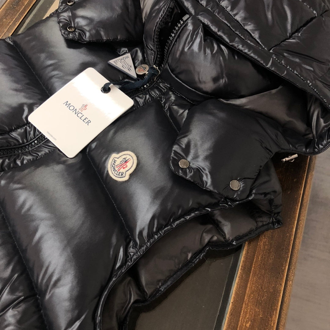 Moncler Black Maya Hooded Quilted Down Vest