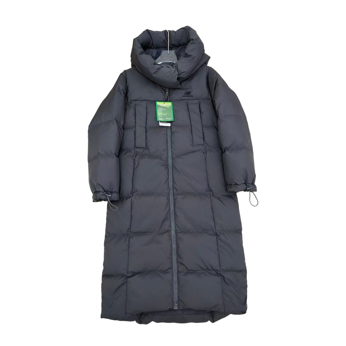 New Balance Long Hooded Puffer Coat – Black