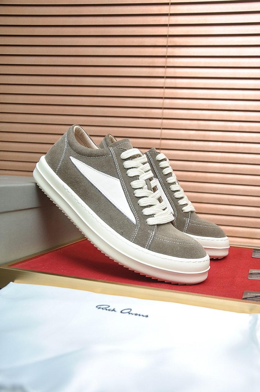 Rick Owens Contrast-Panel Platform Sneakers