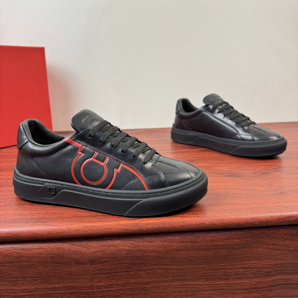Ferragamo Men's Gancini Low-Top Sneakers