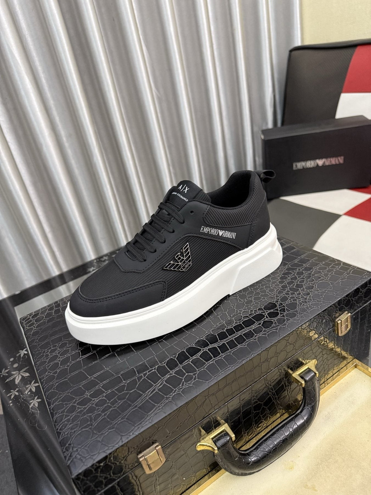 Armani Exchange Mesh Panel Sneakers