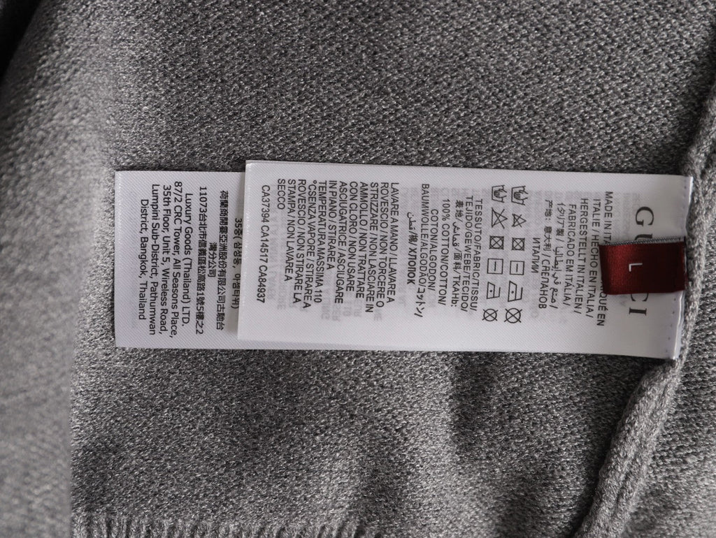 Gucci Signature-Logo Crewneck Sweater - Grey